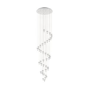 Pianopoli 1 40 Light LED Integrated, Double Insulated, 220V Adjustable Polished Chrome Pendant With Crystal