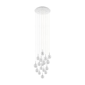 Montefio 2 17 Light LED Integrated, Double Insulated, 220V Adjustable Polished Chrome Pendant With Glass