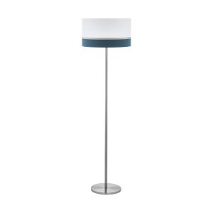 Spaltini 1 Light, Double Insulated E27, 220V Satin Nickel Floor Lamp With Fabric