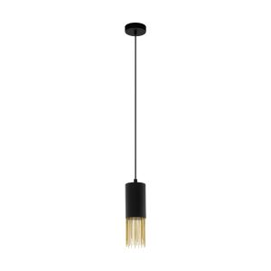 Counuzulus 1 Light Double Insulated E27 Adjustable Pendant Black With Brass