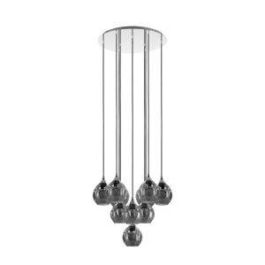 Bmarlboroughla 10 Light Adjustable Pendant E27 Polished Chrome With Glass Vaporized