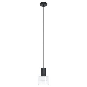 Molineros 1 Light LED Integrated, Double Insulated Adjustable Black Pendant With Glass
