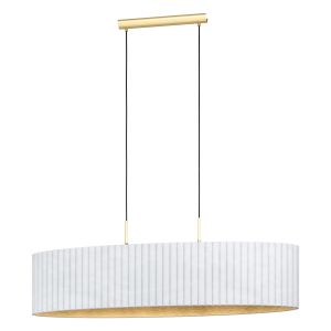 Tomaresco 2 Light Pendant Adjustable E27 Brushed Brass With Velvet