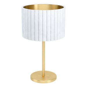 Tomaresco 1 Light, Double Insulated E27 Brushed Brass Table Lamp With Velvet