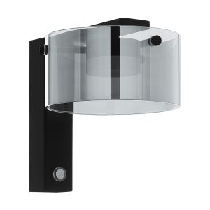 Copillos 1 Light LED Integrated Wall Light Black With Glass Vaporized
