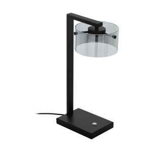 Copillos 1 Light LED Integrated, Double Insulated Black Table Lamp With Glass Vaporized