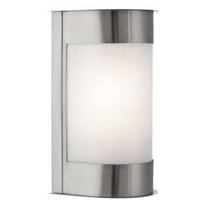 LED Outdoor & Porch IP44 1 Light Satin Silver Vertical Curved Wall Bracket