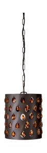 Flandrina Single Pendant 1 Light E27 Brown/Glass Droplets