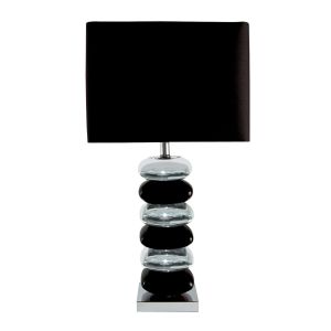 Bravo Table Lamp (Single) - Pillow Stacked Black/Chrome Base, Black Shade