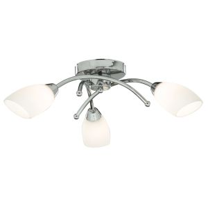 Bathroom - IP44 (G9 LED) 3 Light Chrome Flush With Opal Glass Shades