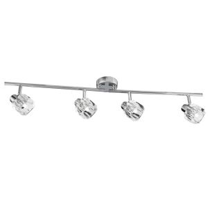 Triton - LED 4 Light Spotlight Split-Bar, Chrome, Clear Glass