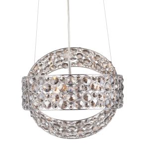 Victoria 3 Light G9 Polished Chrome Adjustable Pendant Light With Smoked Crystal Facets