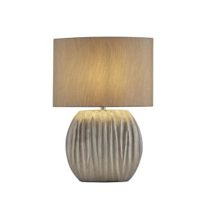 Zenna Silver Table Lamp With Silver Oval Shade