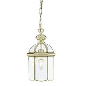Lantern Polished Brass Bevelled Glass Domed 1 Light