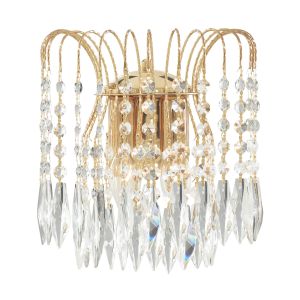 Waterfall - 2 Light Wall Bracket, Gold, Clear Crystal