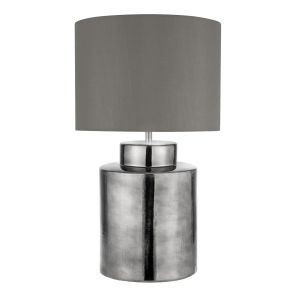 Artisan 1 Light Chrome Table Lamp, Grey Shade