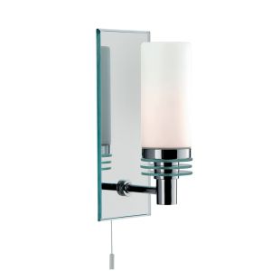 Lima - Bathroom - 1 Light (G9 LED) Chrome/Glass Mirrored Backplate Wall Bracket IP44