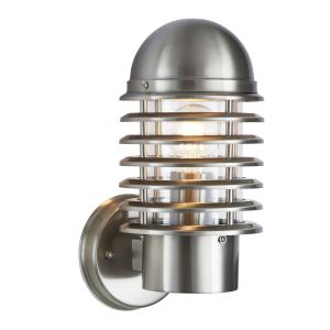 Endon YG-6001-SS Louvre Single Outdoor Wall Light Polished Stainless Steel/Polished Chrome Finish