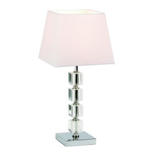 Endon 96940-TLCH Murford Single Table Lamp Polished Chrome Plate/White Fabric Finish