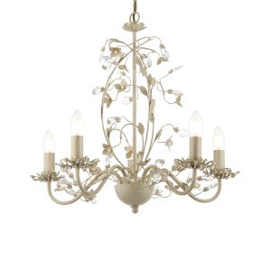 Endon-LULLABY-5CR Lullaby 5 Light Pendant Ccrain/Brushed Gold Paint/Clear Finish