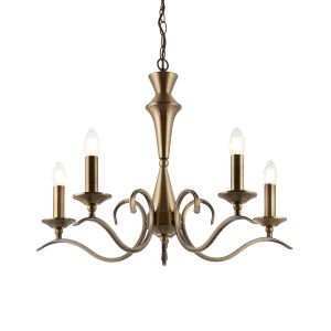 Endon KORA-5AB Kora 5 Light Pendant Antique Brass Plate Finish