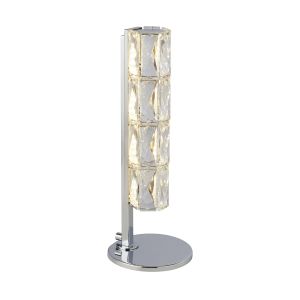 Single LED Table Lamp Polished Chrome/Clear Crystal Trim Finish