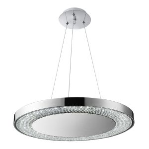 Pilot - LED Decorative Pendant, Clear Glass Pilot Ring & Glass Deco, Chrome