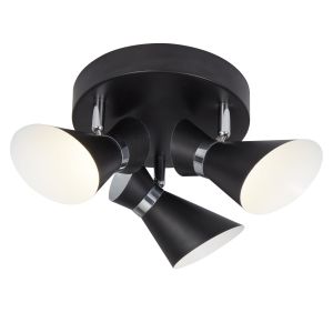 Diablo 3 Light LED Spotlight Round Plate, Matt Black, Chrome & White