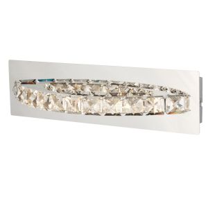 Clover LED Curved Wall Bracket, Clear Crystal, Chrome