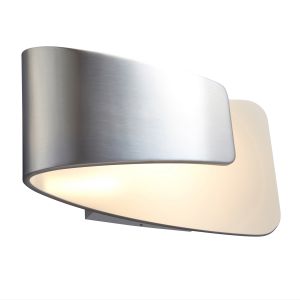 Jenkins 1 Light Integrated LED 7.5W, 3000K 678lm Polished Aluminium Curved With White Interior Wall Light