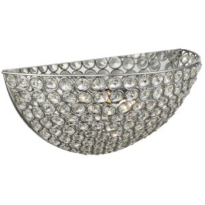 Chantilly - 2 Light Wall Bracket, Chrome With Clear Crystal Buttons Inserts