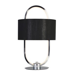 Madrid 1 Light LED Integrated Table Lamp Polished Chrome With Opal And Black Shade