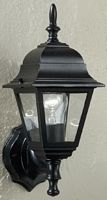 1 Light Black Outdoor Upwards Wall Light