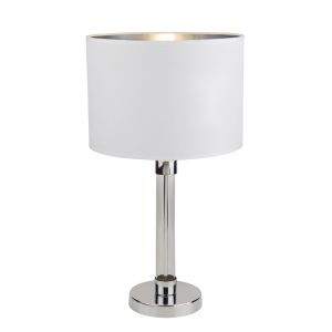 Hadley Table Lamp Chrome With Glass Cyclinder Centre