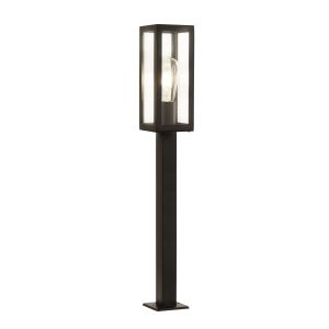 Box Outdoor 1 Light Rectangle Head Post (90cm Height), Black