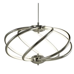 Dimmable Bardot 7 Curved Arm LED Pendant, Chrome