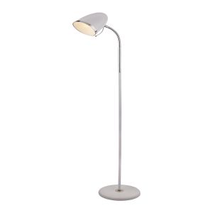 Single Floor Lamp White/Polished Chrome Finish