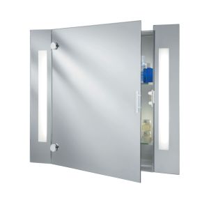 Mirror - Bathroom Light - Illuminated Mirror Glass Cabinet - 2 Light Shaver Socket