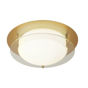 LED Flush Light, 38cm, Gold With Glass Pilot Ring - IP44