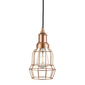 Bell Cage 1 Light Copper Cage Pendant