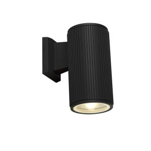 Single Outdoor Wall Light Black/Clear Glass Diffuser Finish