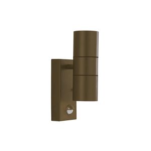 Metro 2 Light LED Integrated Outdoor IP44 Wall Light Rust Brown With Glass