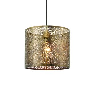 Secret Garden 1 Light E27 300mm Non Electric Antique Brass Patterened Adjustable Pendant Shade (Shade Only)
