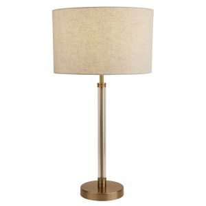 Siena Table Lamp, Clear/Bronze, Oatmeal Shade 7071BZ