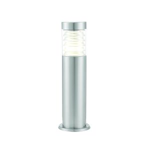 Equinox 1 Light 10W 4000K, 141lm Integrated LED Brushed Stainless Steel IP44 Marine Grade Floor Post Light With Clear Polycarbonate Shade