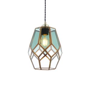 Ripley 1 Light E27 Or B22 Antique Brass With Clear/Smoked Glass Panes Non Electric Shade (Shade Only)