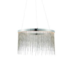 Zelma 1 Light 25W Integrated LED 2800K, 465lm Polished Chrome Adjustable Ceiling Pendant With Silver Finish Chain