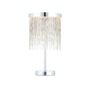 Zelma 1 Light 10W Integrated LED 2800K, 250lm Polished ChromeTable Lamp With Inline Switch & Silver Finish Chain