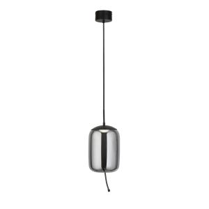 Lisbon 1 Light 6W LED Integrated Adjustable Pendant Black Metal With Smoked Glass