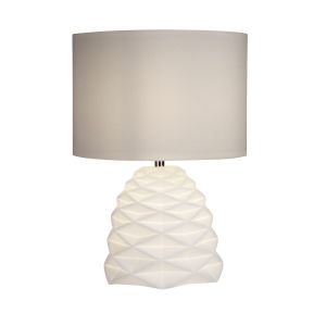 Geometric White Ceramic Dual Light Table Lamp